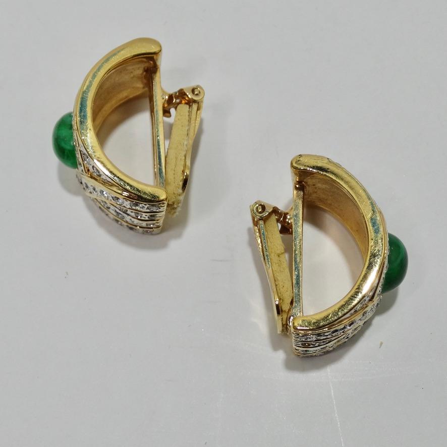 Boucles d'oreilles plaquées or 18K Voguebuox des années 1980 en vente 1