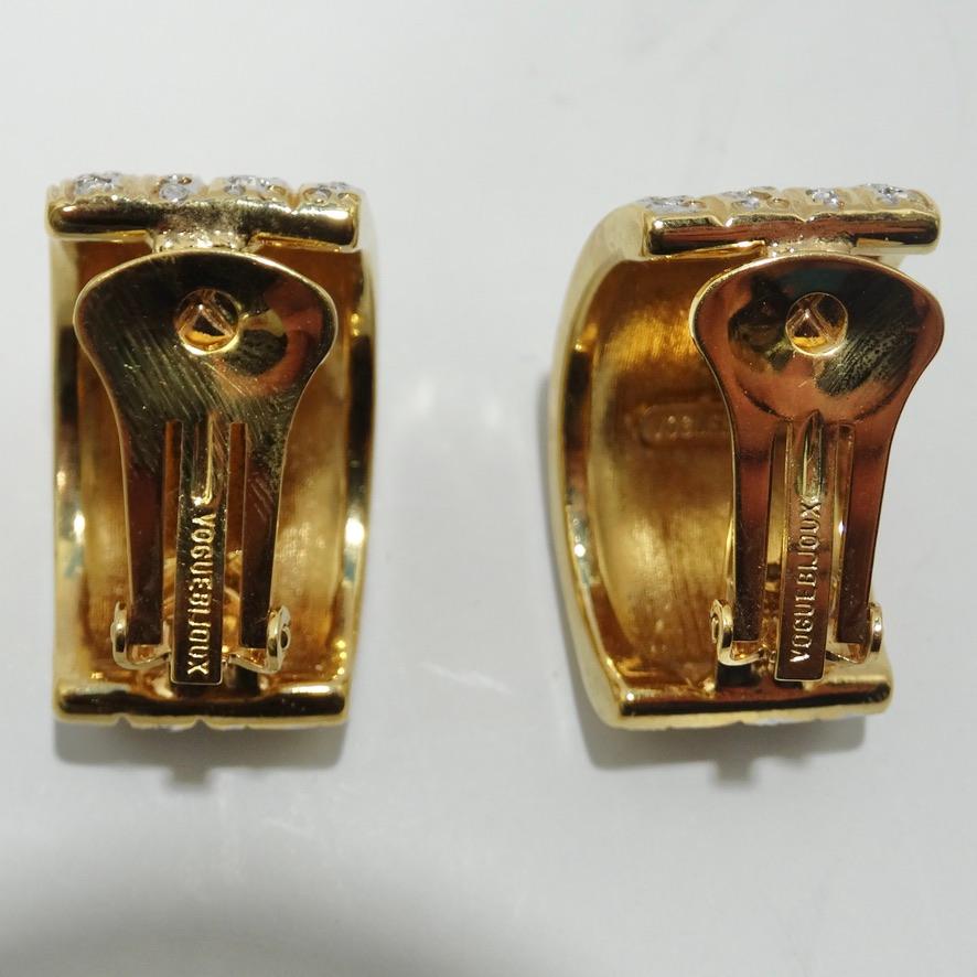 1980s Voguebuox 18K Gold Plated Earrings For Sale 4