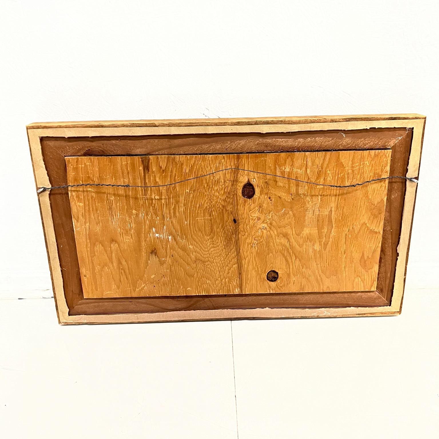 American 1980s Pottery Tile Wall Art Framed in Wood For Sale