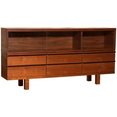 1980s, Walnut and Glass Sideboard, Norway