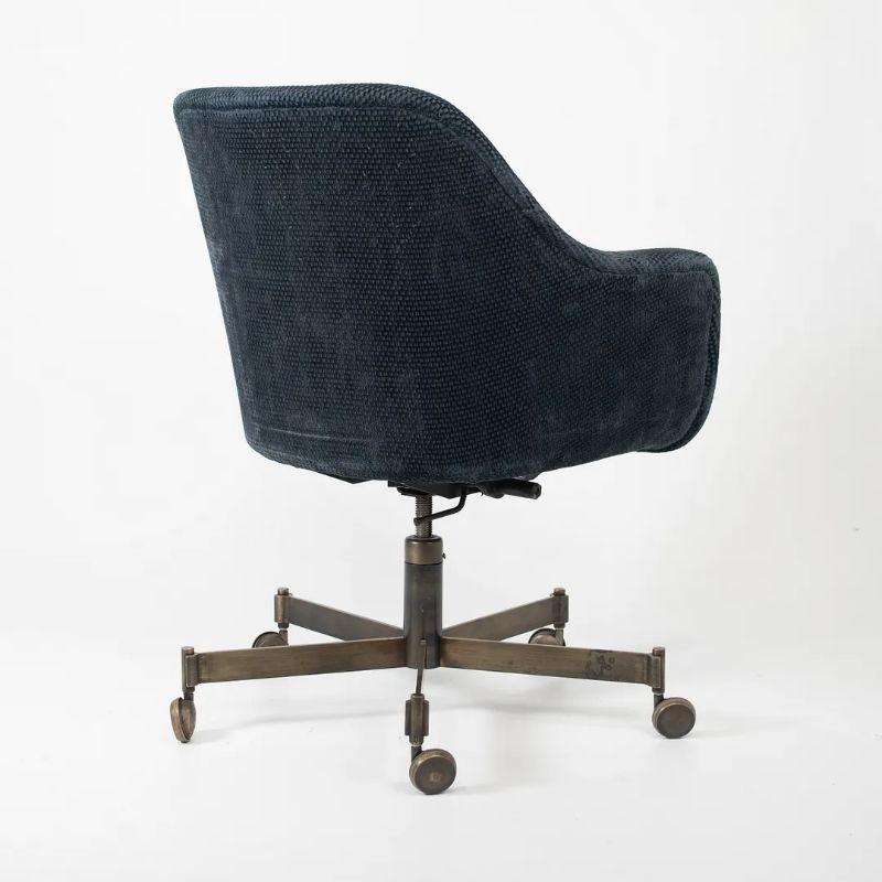 Années 1980 The Bennetts for Brickel Associates Bronze & Fabric Bucket Desk Chairs 2x en vente 3