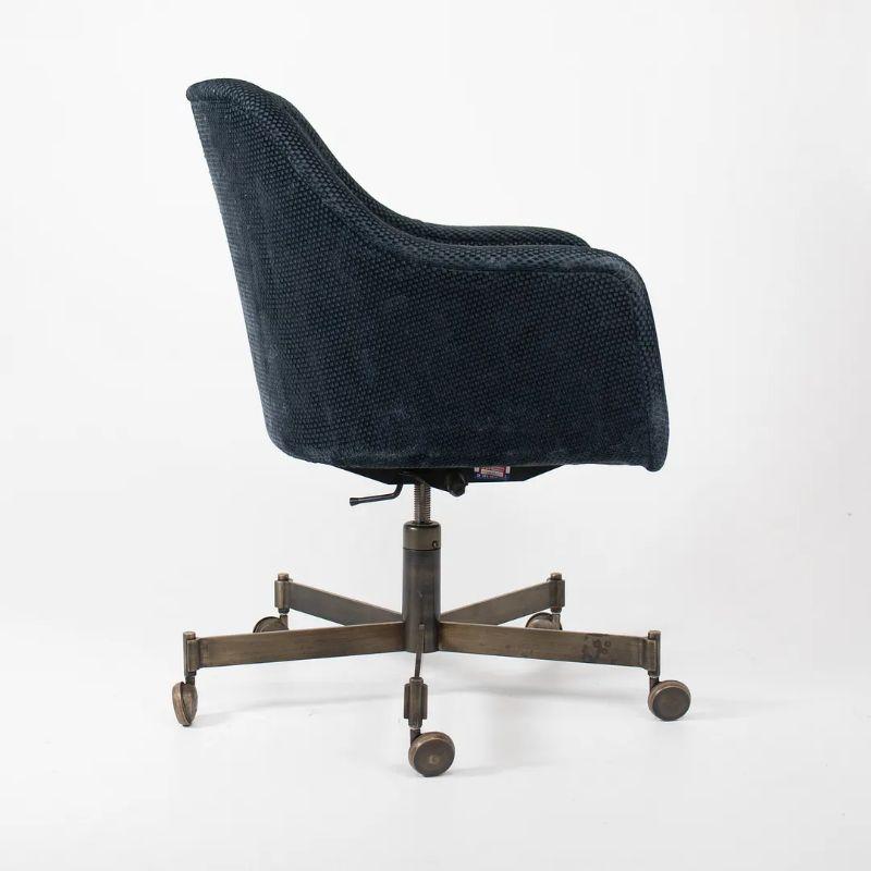 Années 1980 The Bennetts for Brickel Associates Bronze & Fabric Bucket Desk Chairs 2x en vente 4