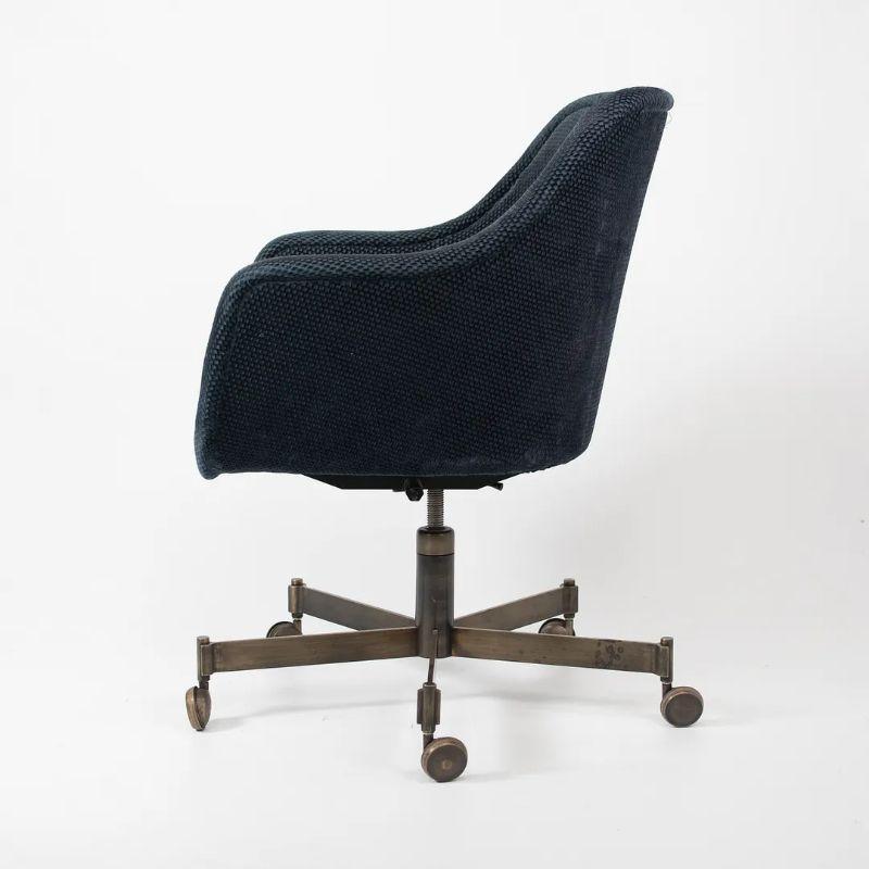 Années 1980 The Bennetts for Brickel Associates Bronze & Fabric Bucket Desk Chairs 2x en vente 5