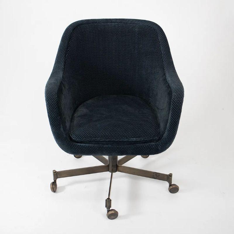 Moderne Années 1980 The Bennetts for Brickel Associates Bronze & Fabric Bucket Desk Chairs 2x en vente