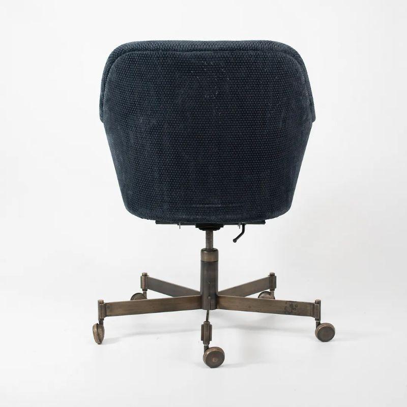 1980s Ward Bennett for Brickel Associates Bronze & Fabric Bucket Desk Chairs 2x For Sale 2