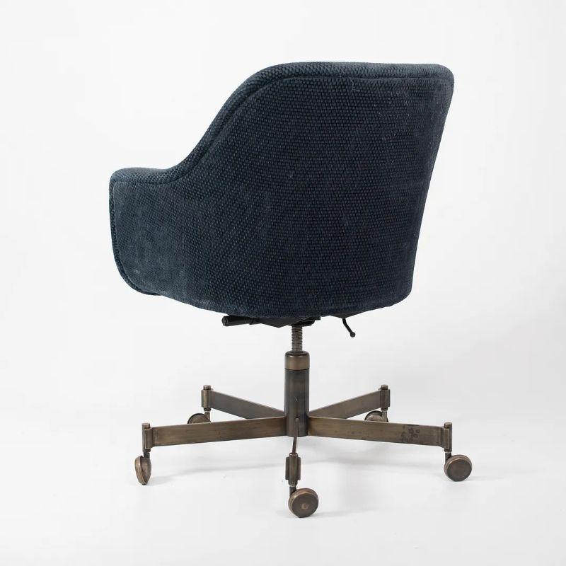 1980s Ward Bennett for Brickel Associates Bronze & Fabric Bucket Desk Chairs 2x For Sale 3