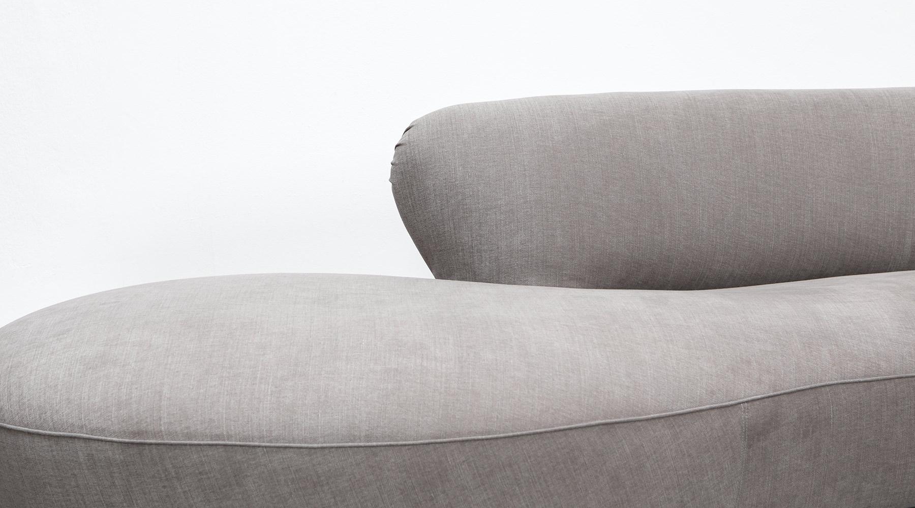1980s Warm Grey, New Upholstery Sofa by Vladimir Kagan 3