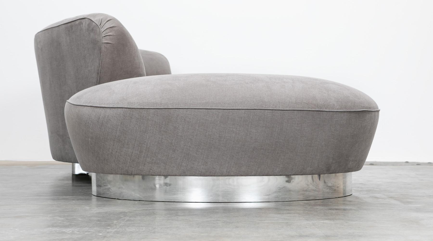 1980s Warm Grey, New Upholstery Sofa by Vladimir Kagan 1