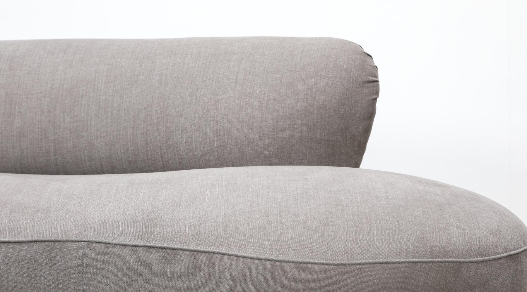 1980s Warm Grey, New Upholstery Sofa by Vladimir Kagan 2