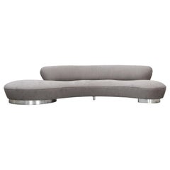 1980s Warm Grey, New Upholstery Sofa by Vladimir Kagan