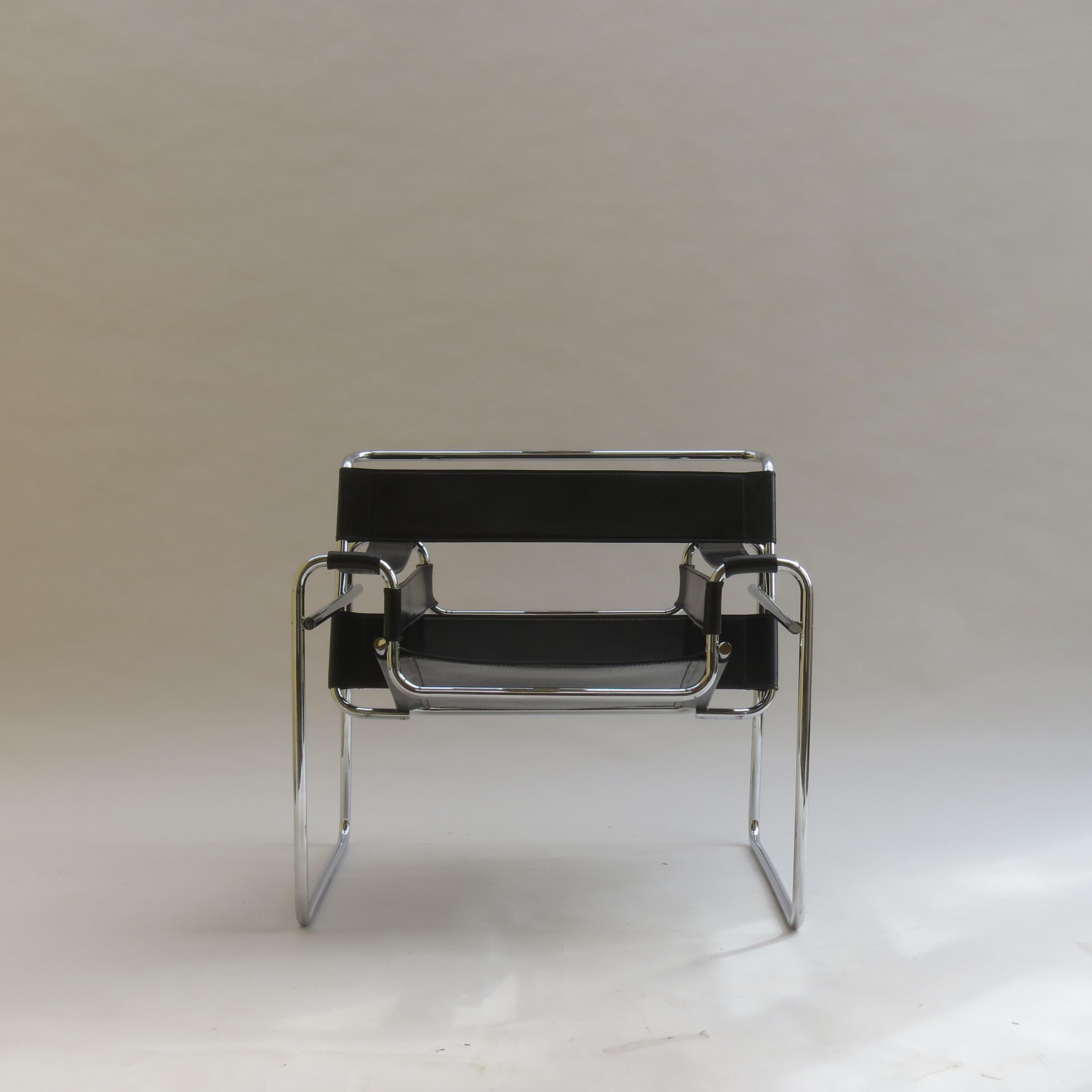 1980s Wassily B3 Leather and Chrome Chair Marcel Breuer for Knoll 7