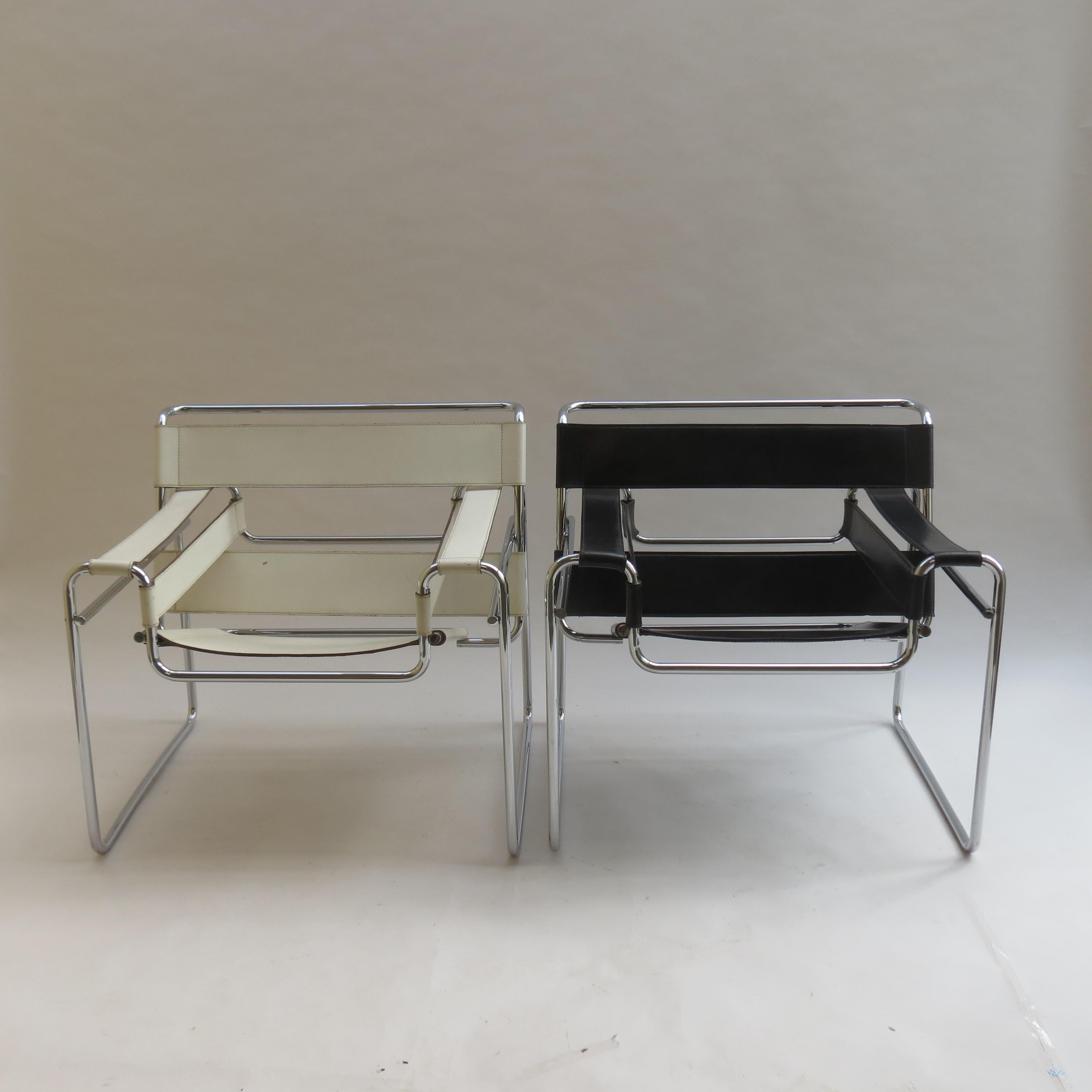 1980s Wassily B3 Leather and Chrome Chair Marcel Breuer for Knoll 9