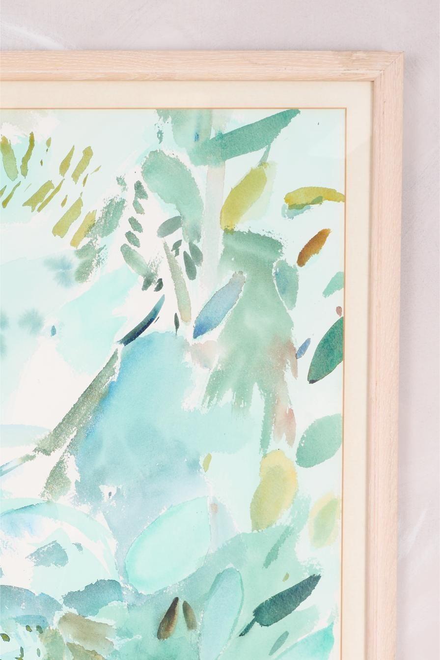Questo è un bellissimo acquerello di grandi dimensioni realizzato da Liz Keyworth. La qualità è ottima e i colori sono stupendi. La cornice in legno chiaro è originale e l'unico problema minore è una filigrana sulla montatura originale, ma non
