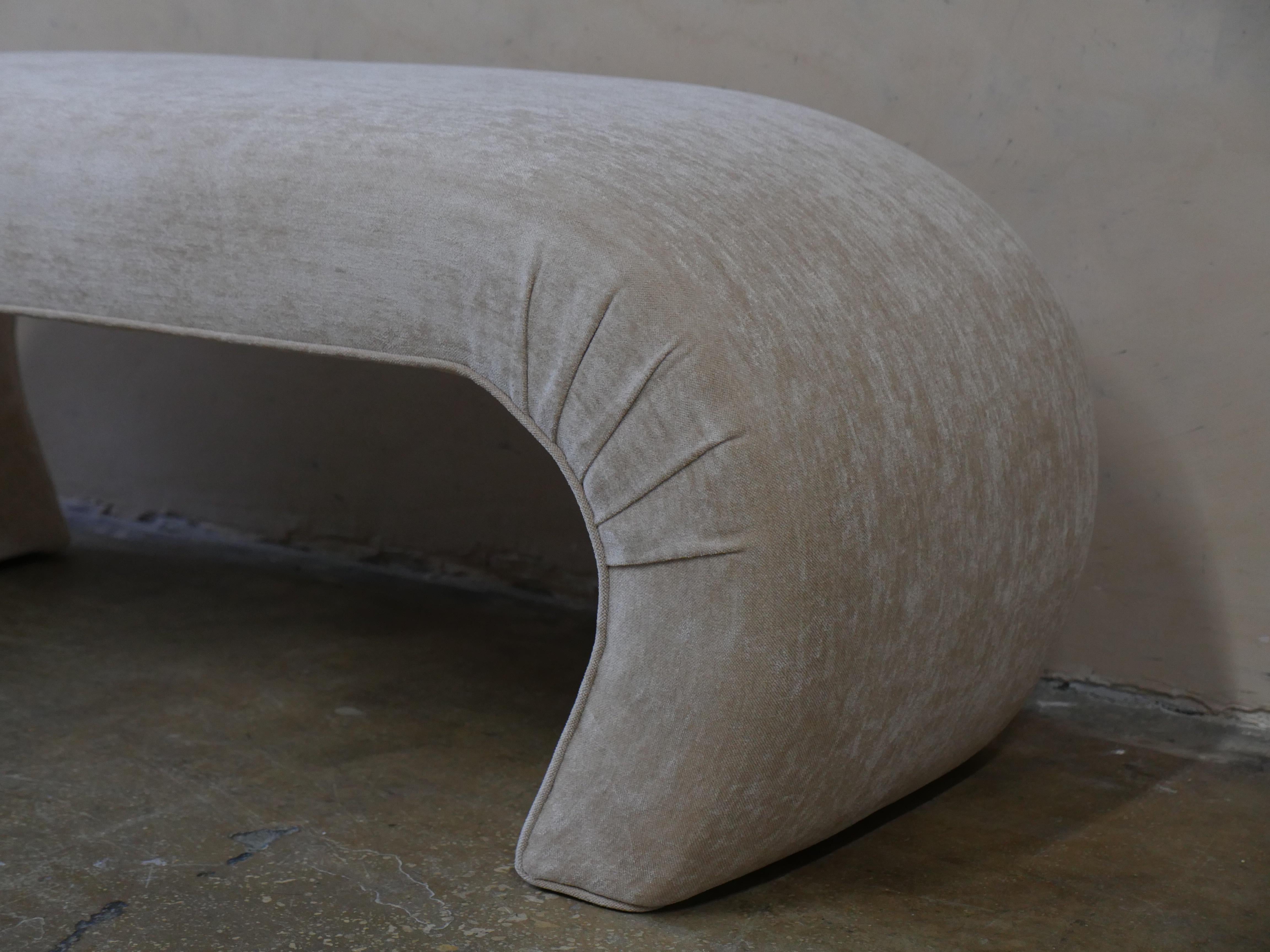 1980s Waterfall Bench Custom Dedar Milano Chenille For Sale at 1stDibs
