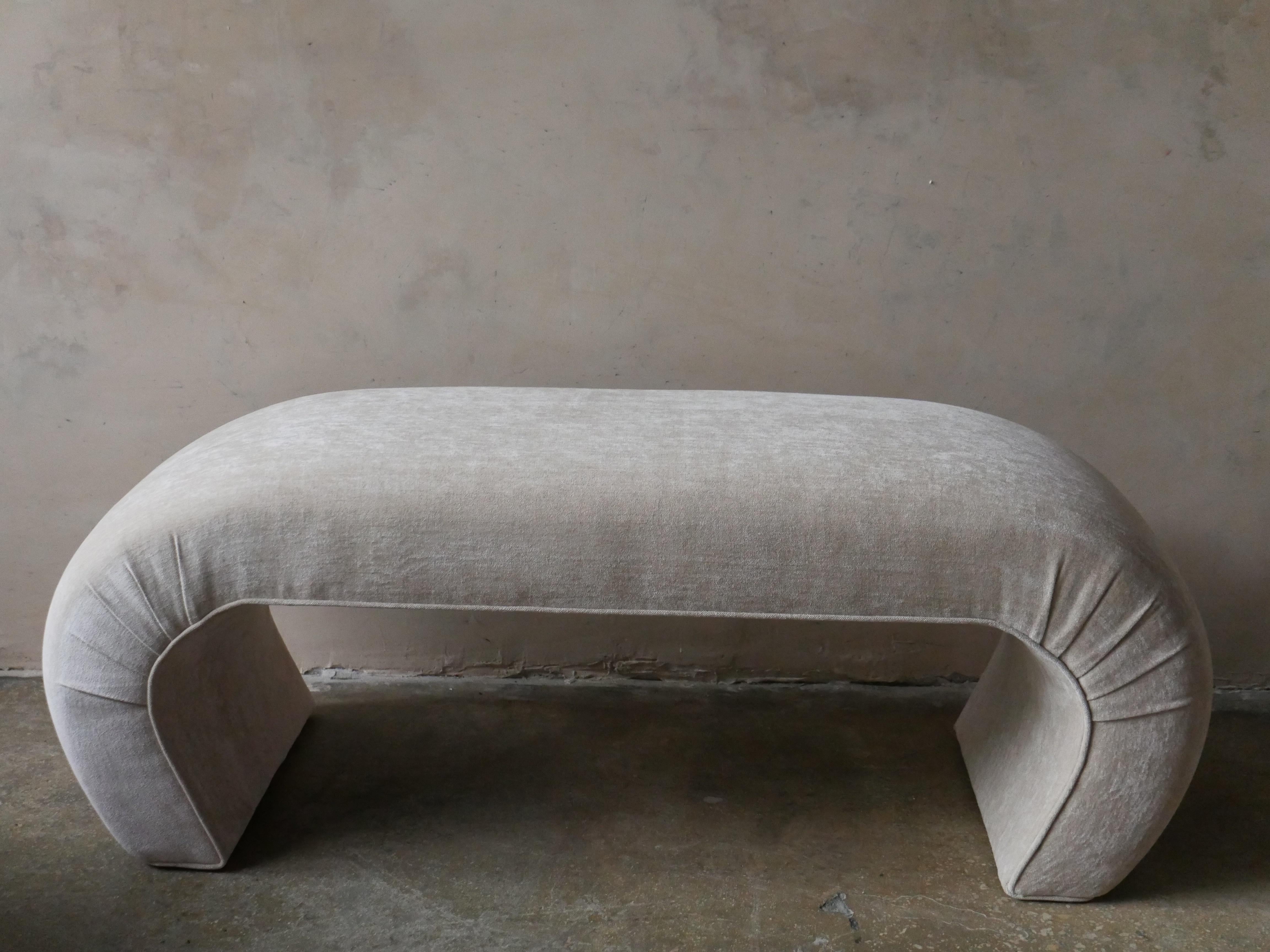 1980s Waterfall Bench Custom Dedar Milano Chenille For Sale at 1stDibs