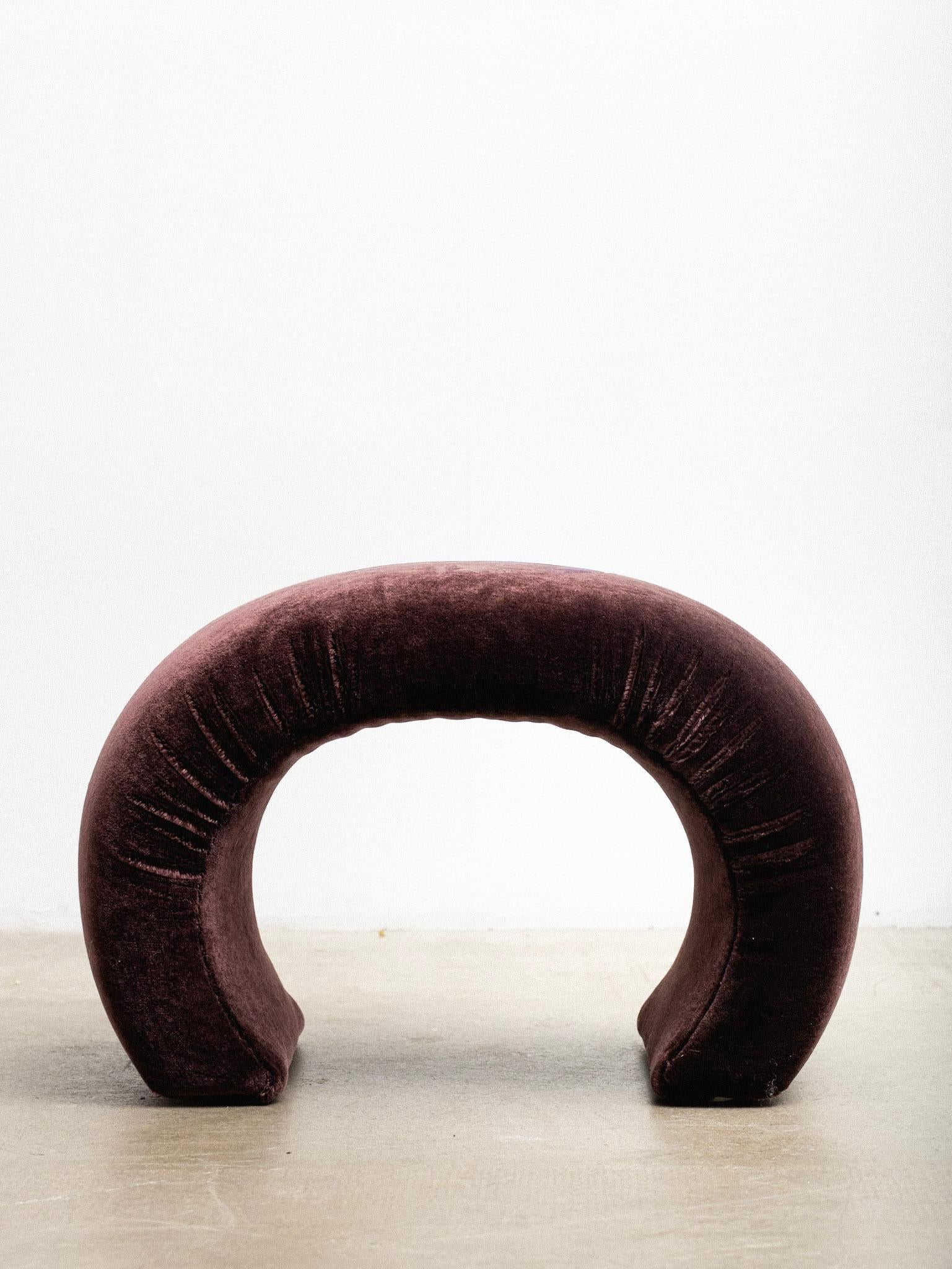 Hollywood Regency 1980s Waterfall Bench in Mohair For Sale