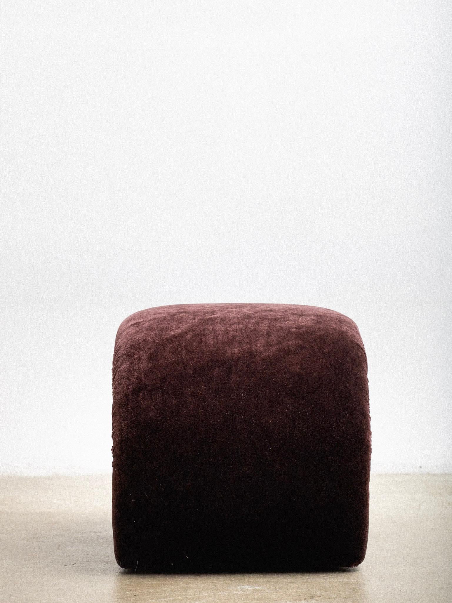 American 1980s Waterfall Bench in Mohair For Sale