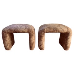 1980’s Waterfall Bench Ottoman Stools - a Pair