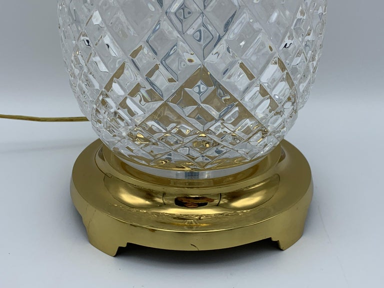1980s Waterford Crystal and Brass Pineapple Lamp at 1stDibs