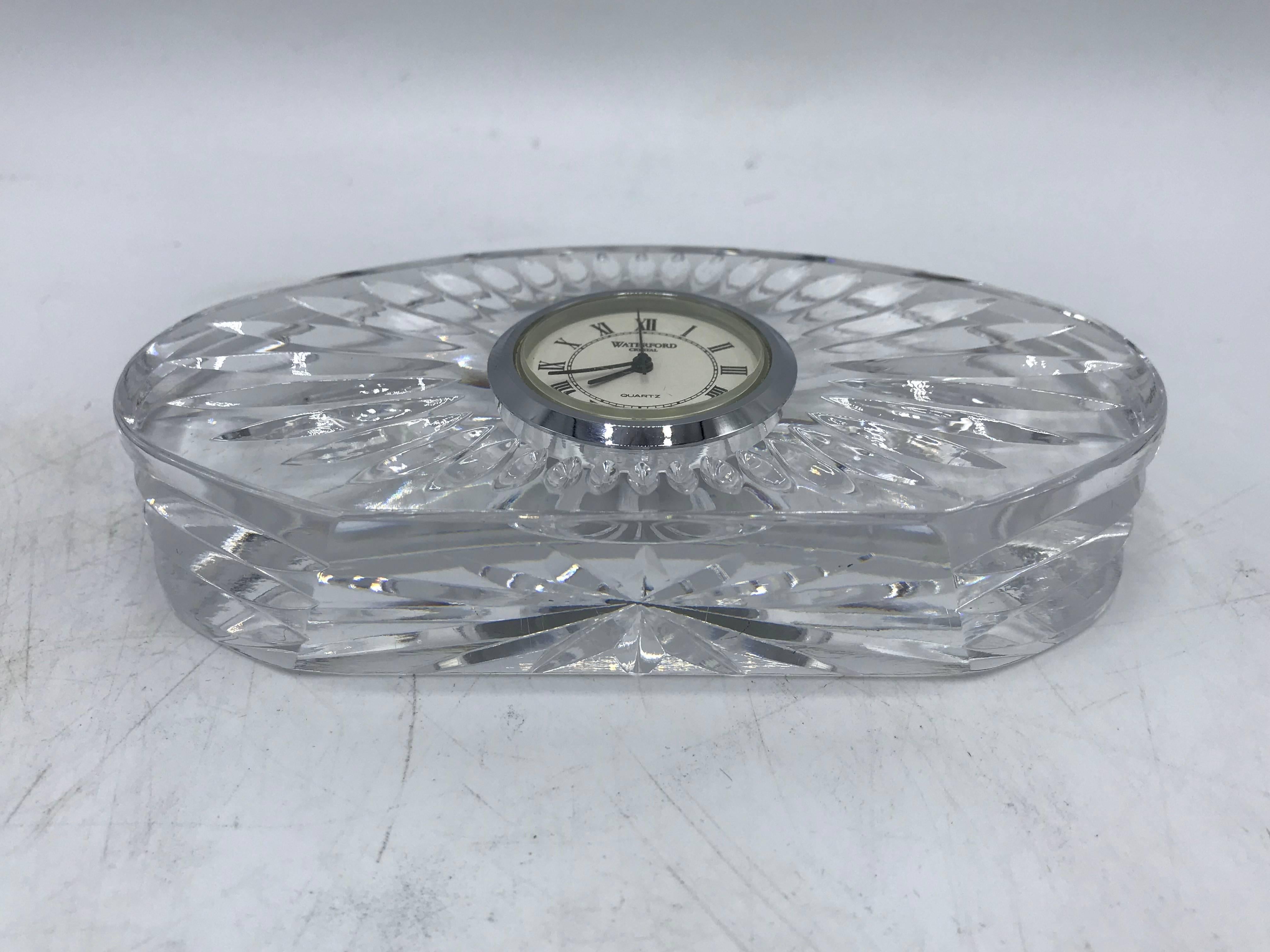 1980s Waterford Crystal Desk Clock In Good Condition In Richmond, VA