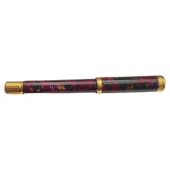 Used 1980s Waterman 18K Gold and Purple Enamel  Fountain Pen 