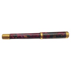 1980s Waterman 18K Gold and Purple Enamel  Fountain Pen 