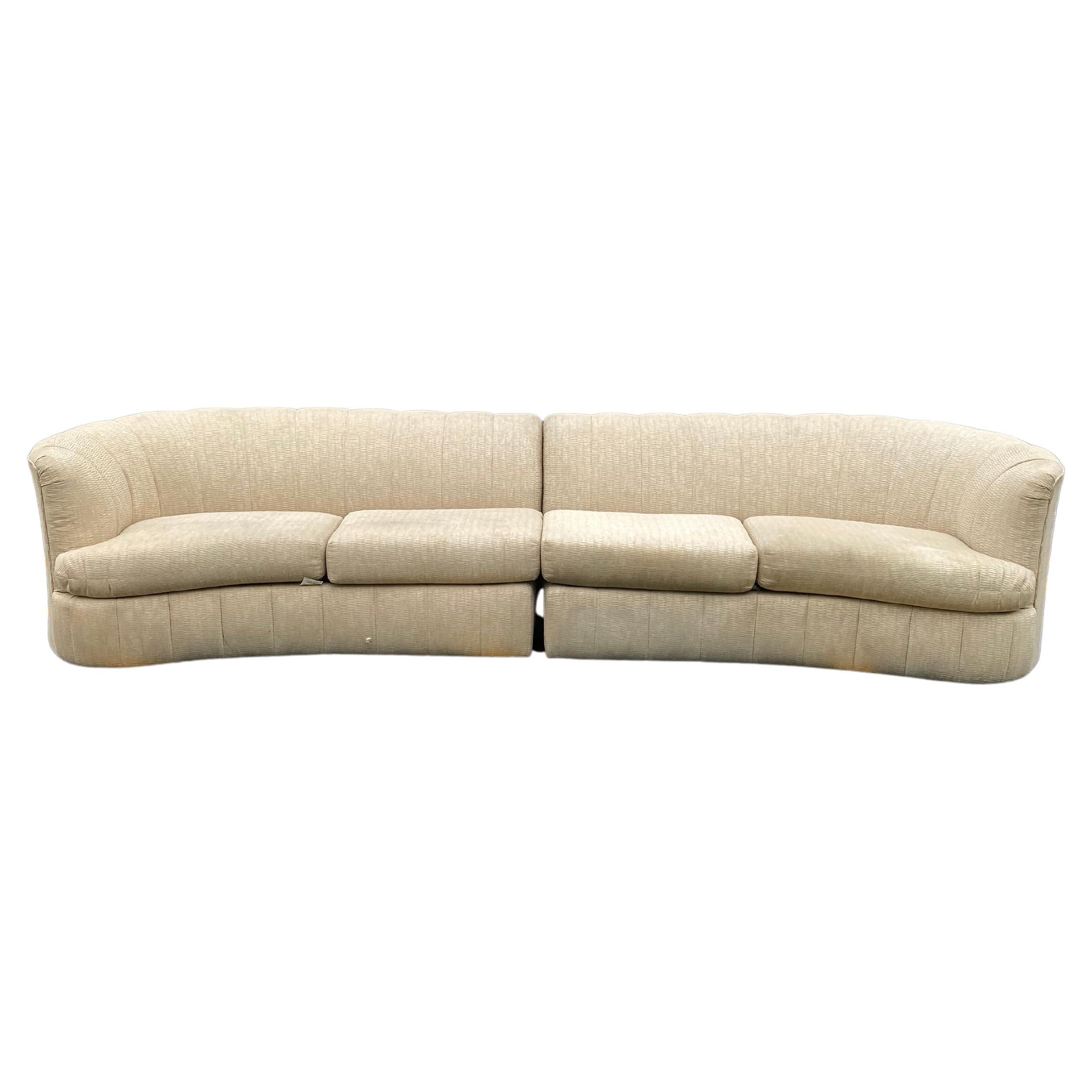 1980s Weiman Curved Channel Back Two Piece Sectional For Sale