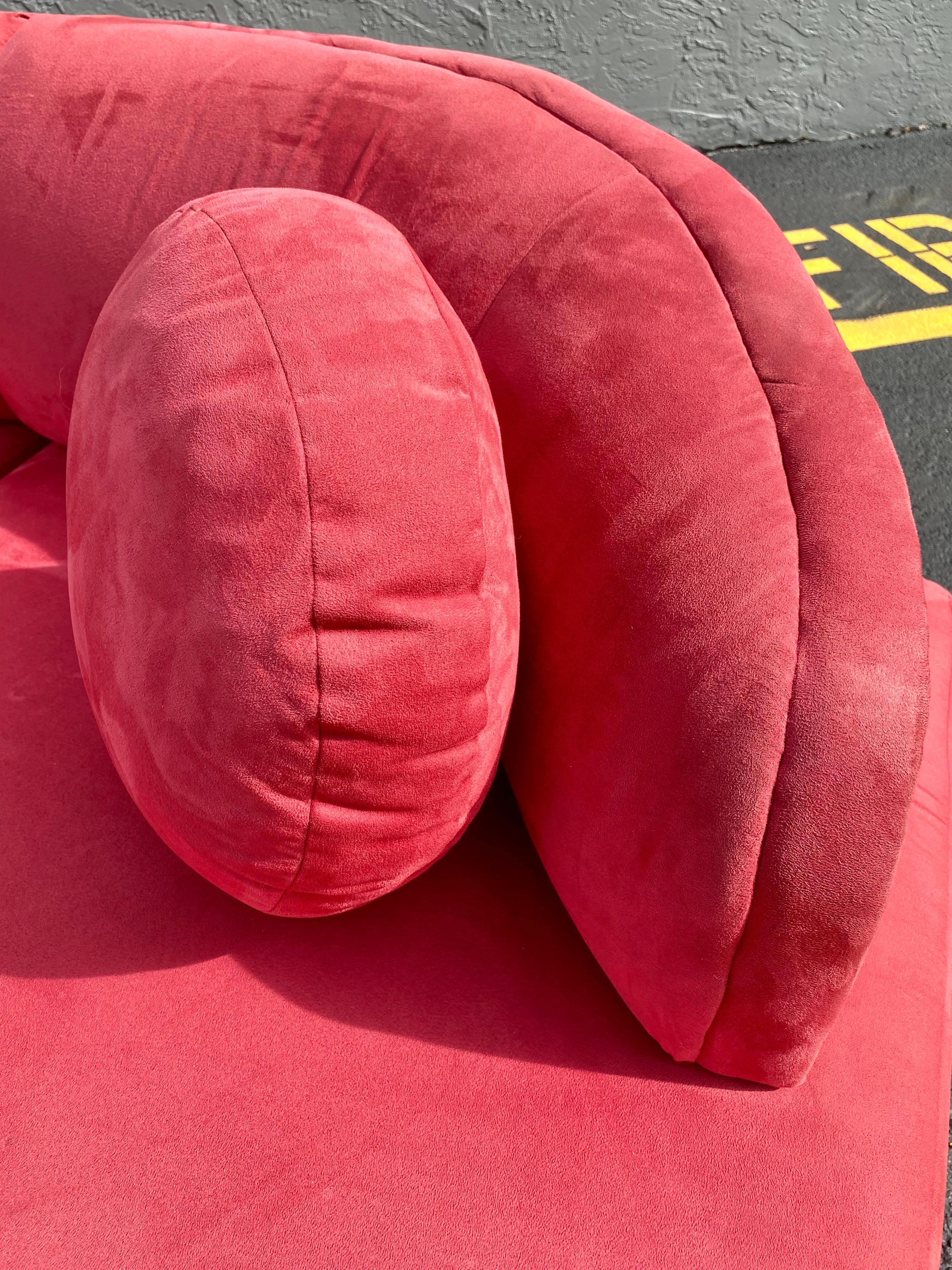 1980s Sculptural Weiman Red Cloud Sofa Loveseat, Set of 2 For Sale 6