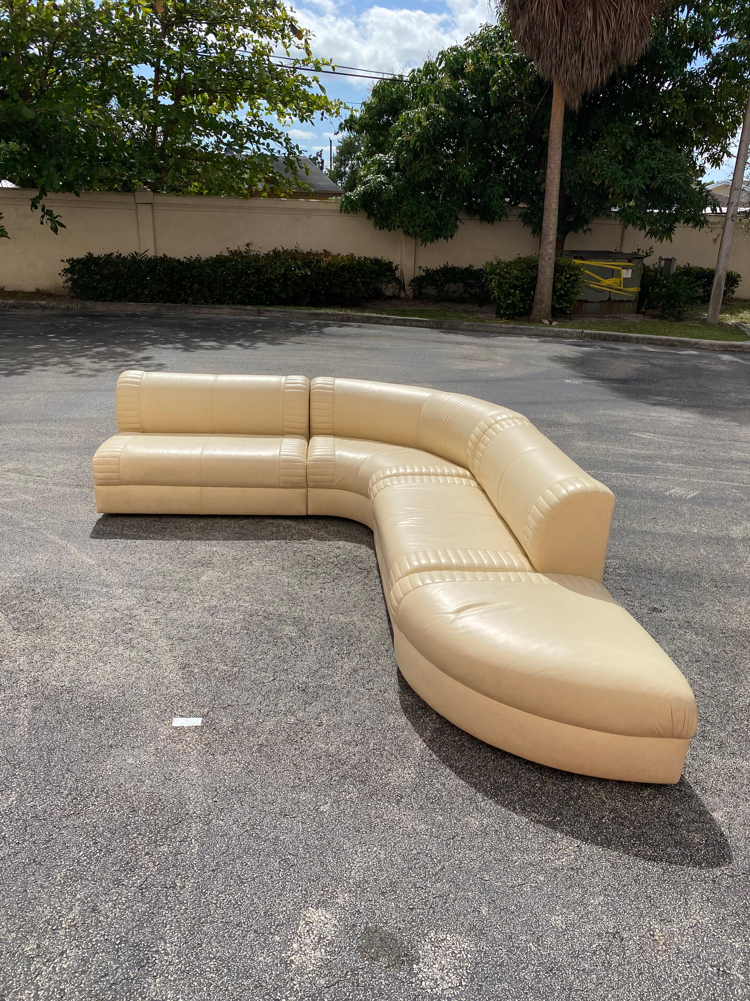 vintage leather sectional
