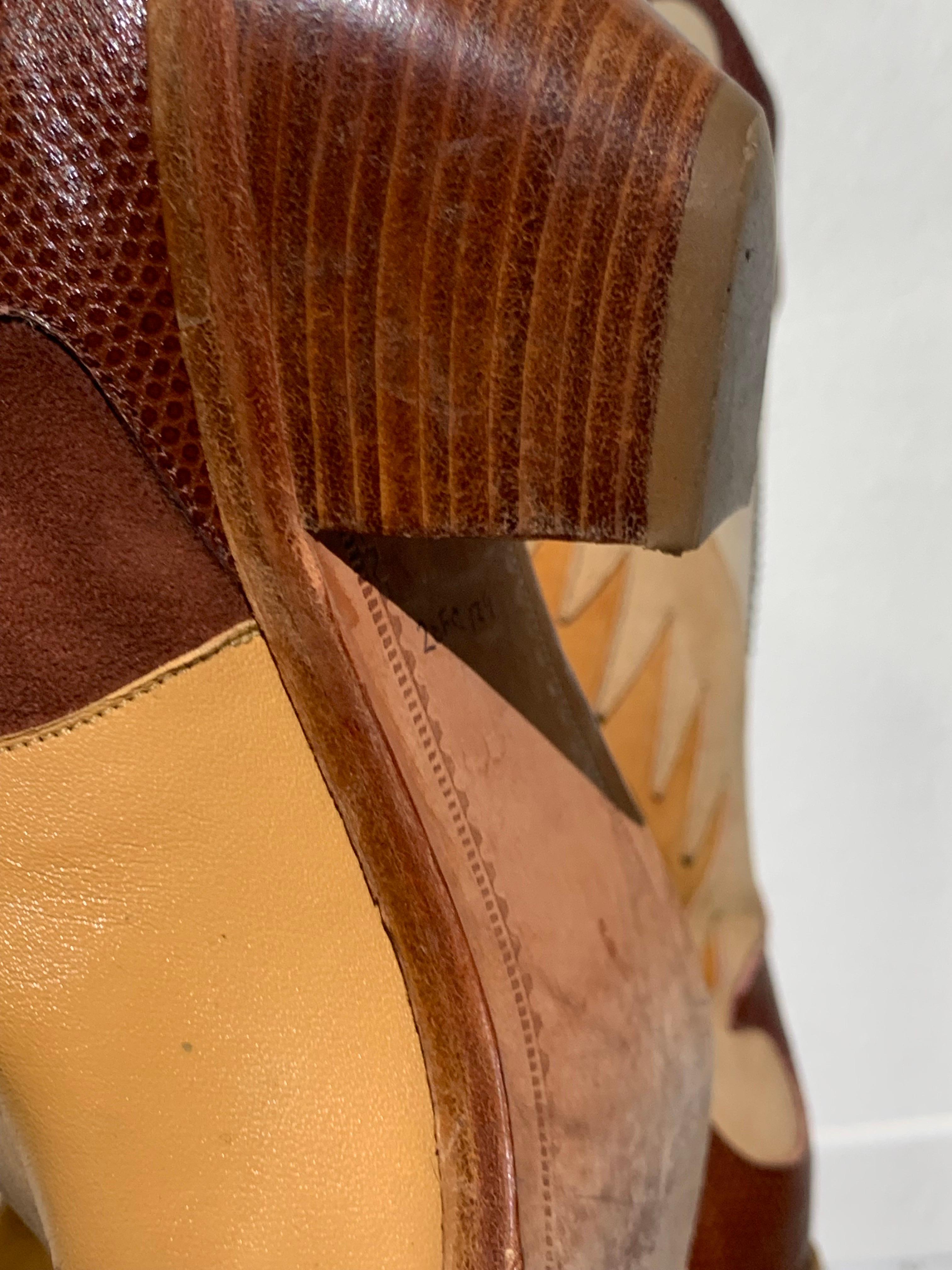 1980s Western Cowboy Horse Motif Short Boots w Leather Applique Design For Sale 9