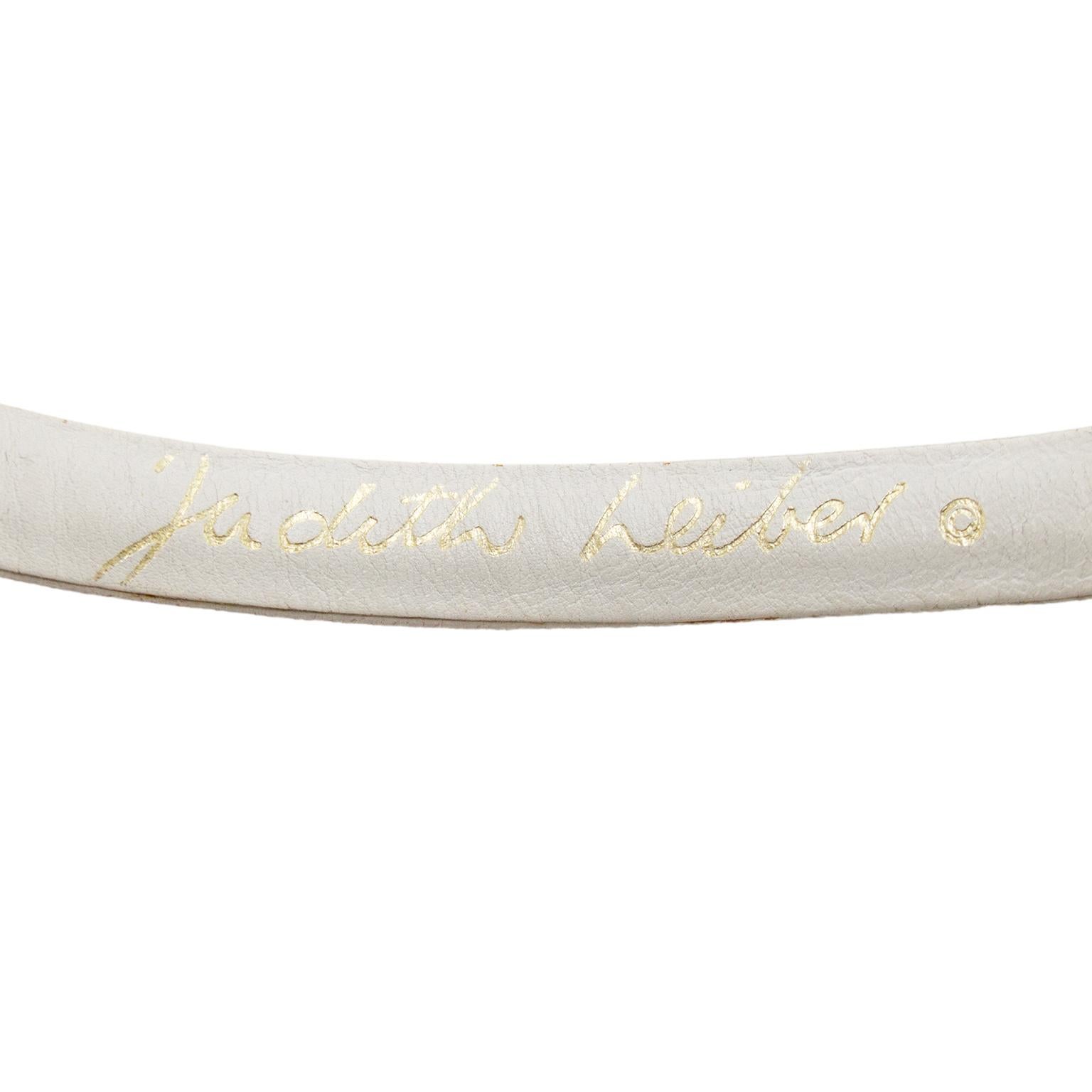 1980s White and Gold Judith Leiber Novelty Belt In Good Condition In Toronto, Ontario