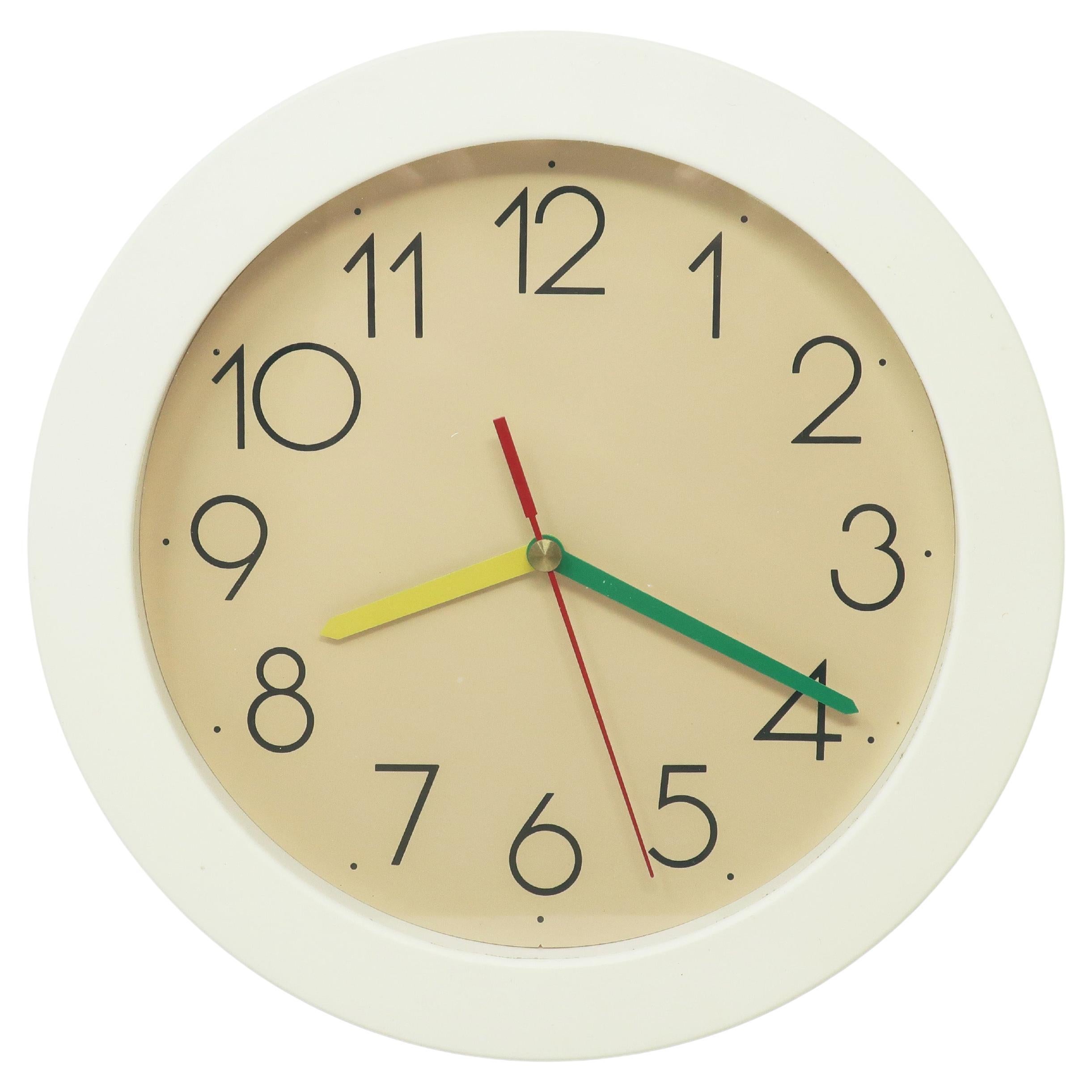 1980s Postmodern White and Black Rexite Zero 980 Wall Clock at 1stDibs