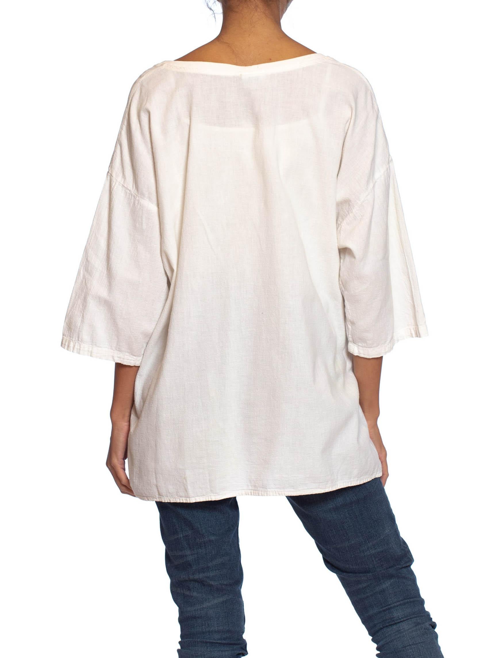 1980S White Cotton Woven Oversized  T-Shirt With 3D Circles For Sale 6