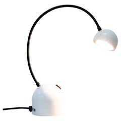 Lampe à col de cygne Gammalux blanche et crème des années 1980, fabriquée en Italie