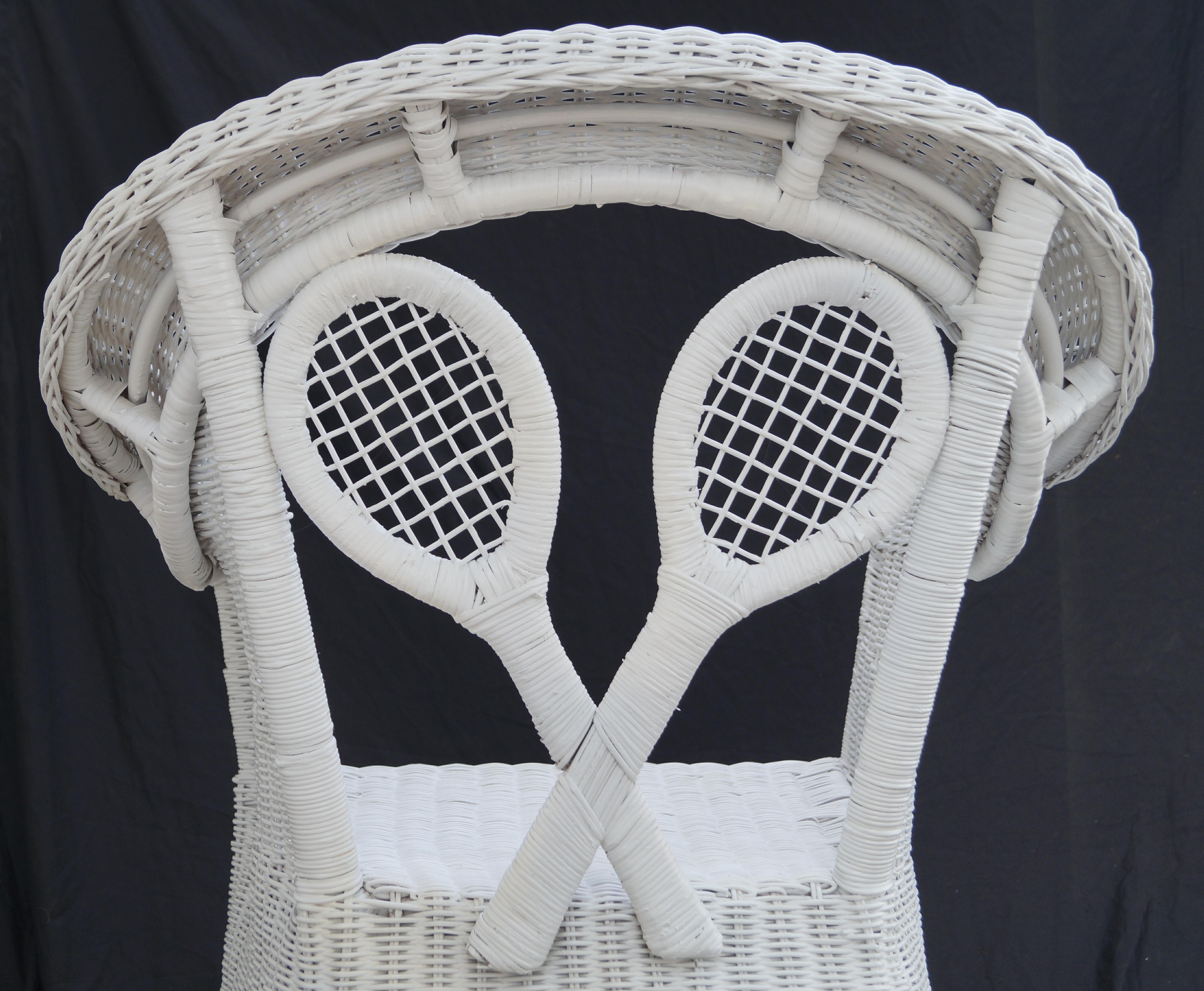 Fauteuil de tennis de tennis racket Henry Link blanc des années 1980 en vente 3