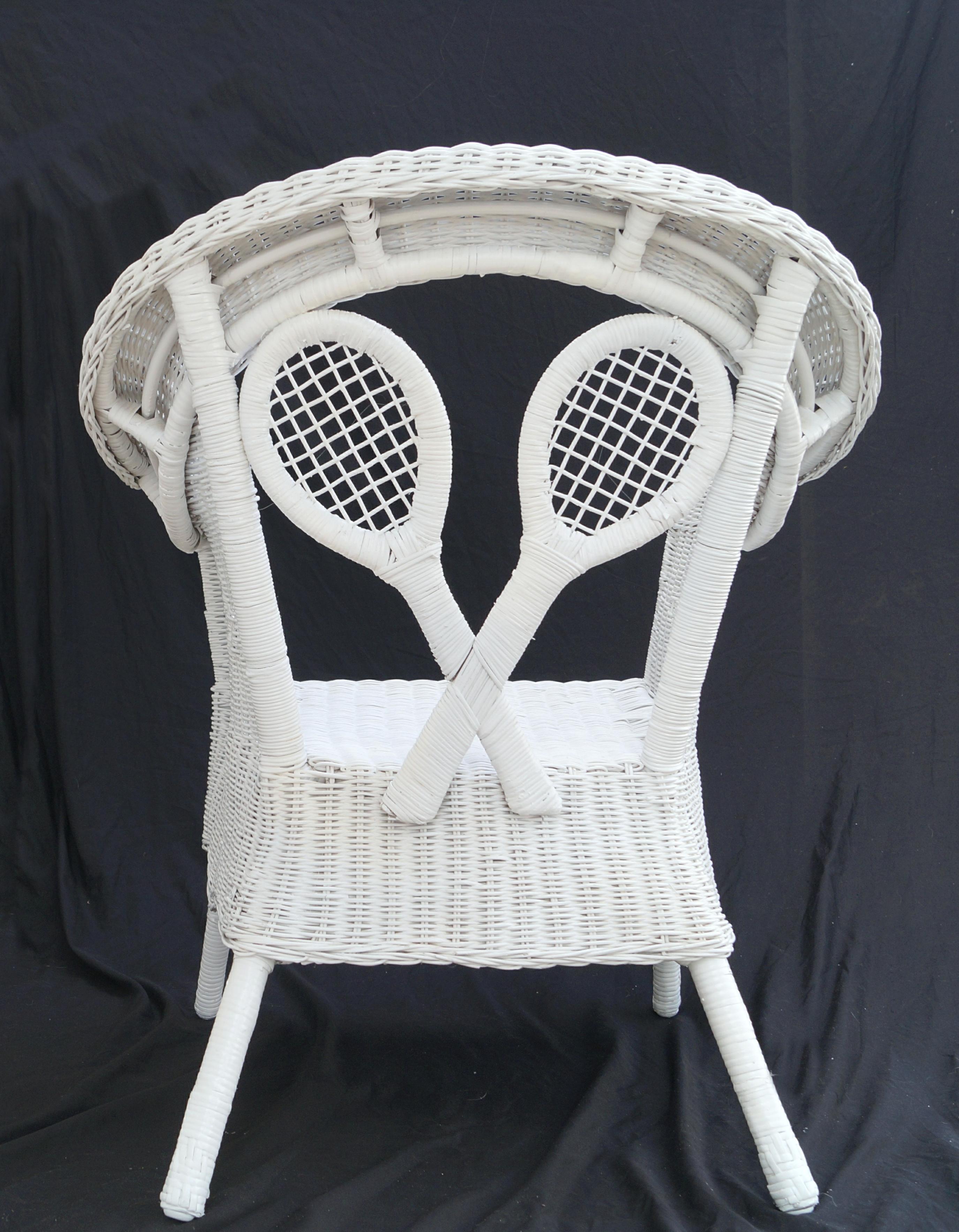 Fauteuil de tennis de tennis racket Henry Link blanc des années 1980 en vente 2