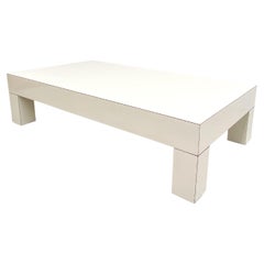 1980's White Lacquered Coffee Table in the Style of Willy Rizzo