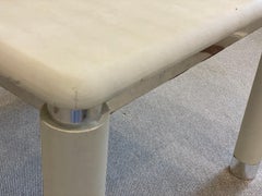 1980s White Lizard & Chrome Games Table by Karl Springer