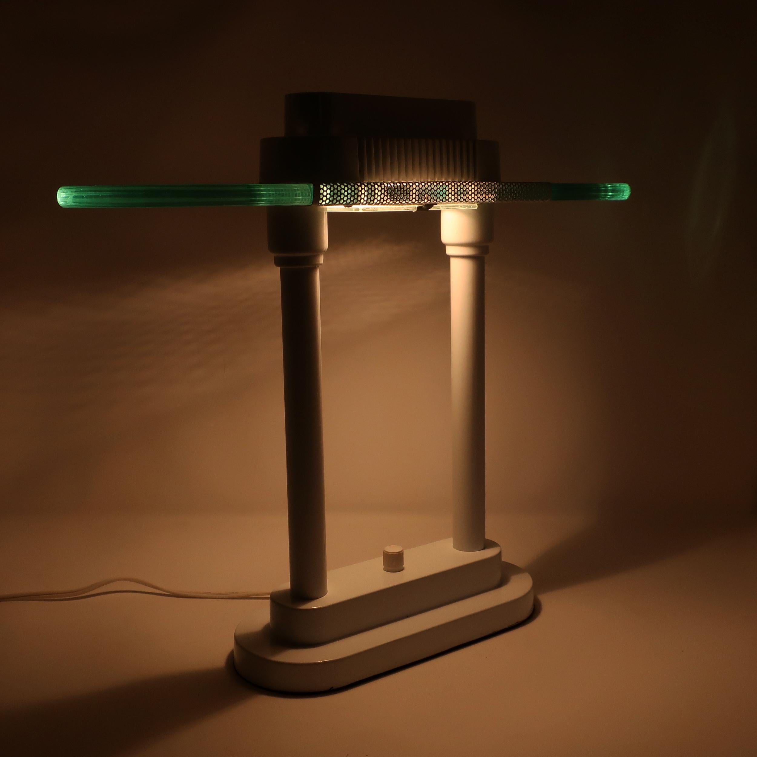 1980s White Table Lamp in Style of Robert Sonneman for George Kovacs 1