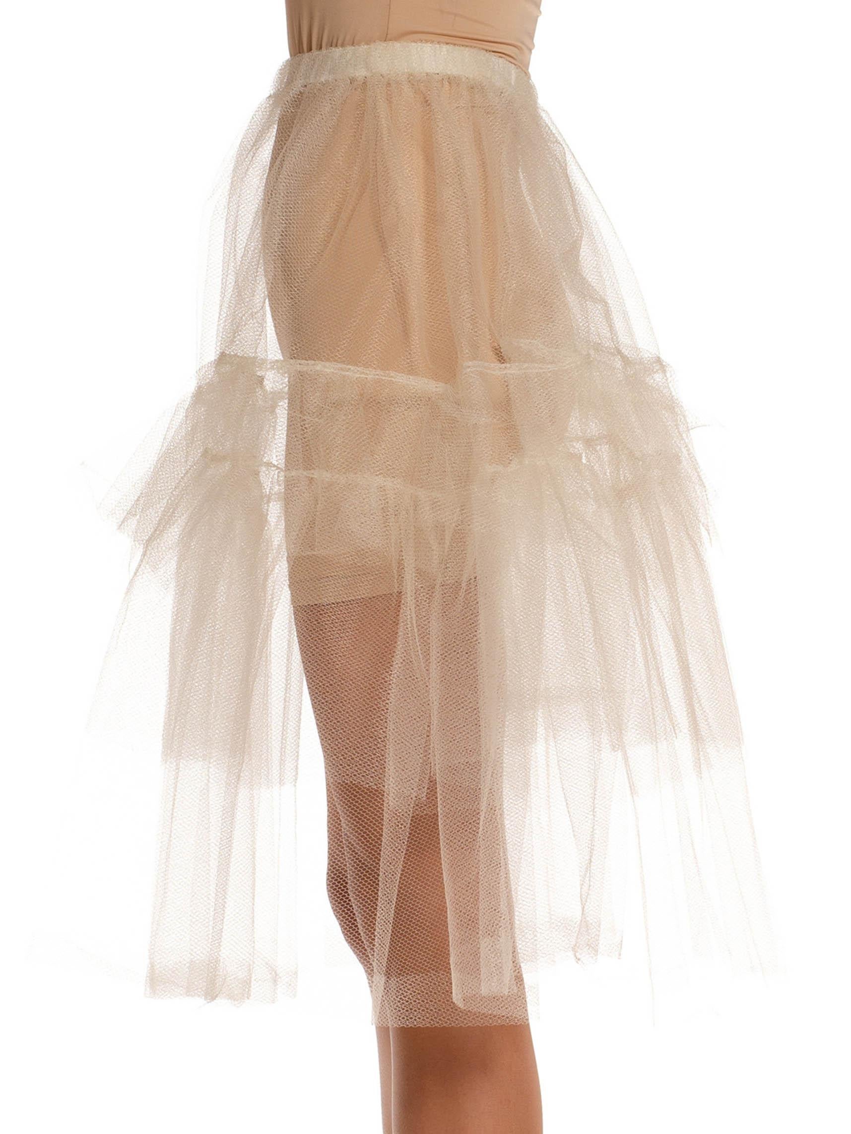 Women's 1980S White Tulle Tiered Tutu Skirt With Elastic Waistband For Sale