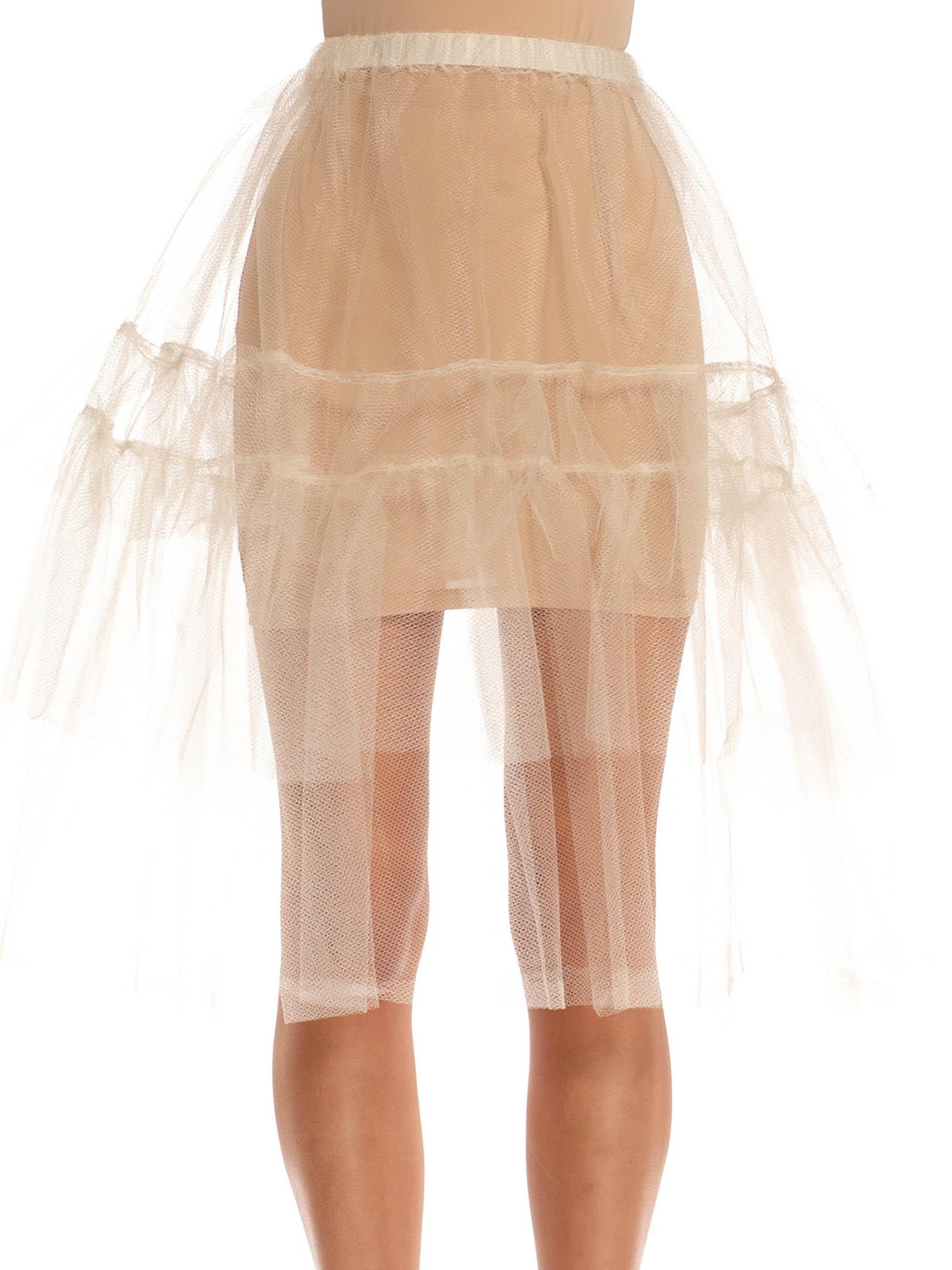1980S White Tulle Tiered Tutu Skirt With Elastic Waistband For Sale 1