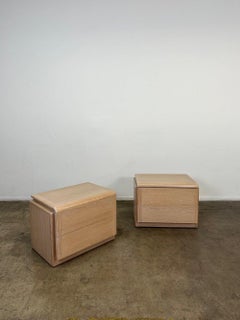 1980s White Wash Oak Nightstands