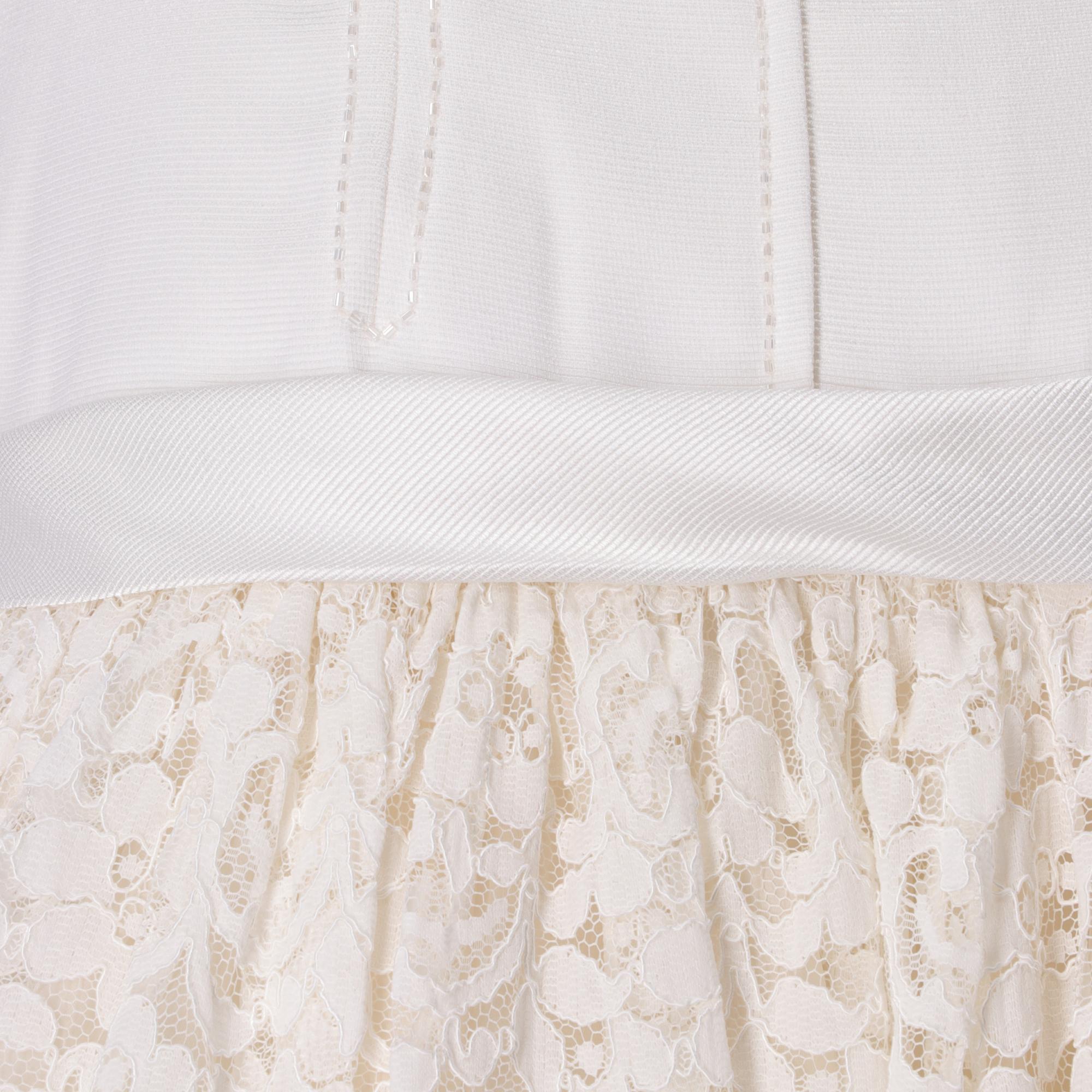 Women's 1980s White Wedding Dress With Bow