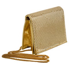 1980s Whiting and Davis Gold Mesh Evening Bag 