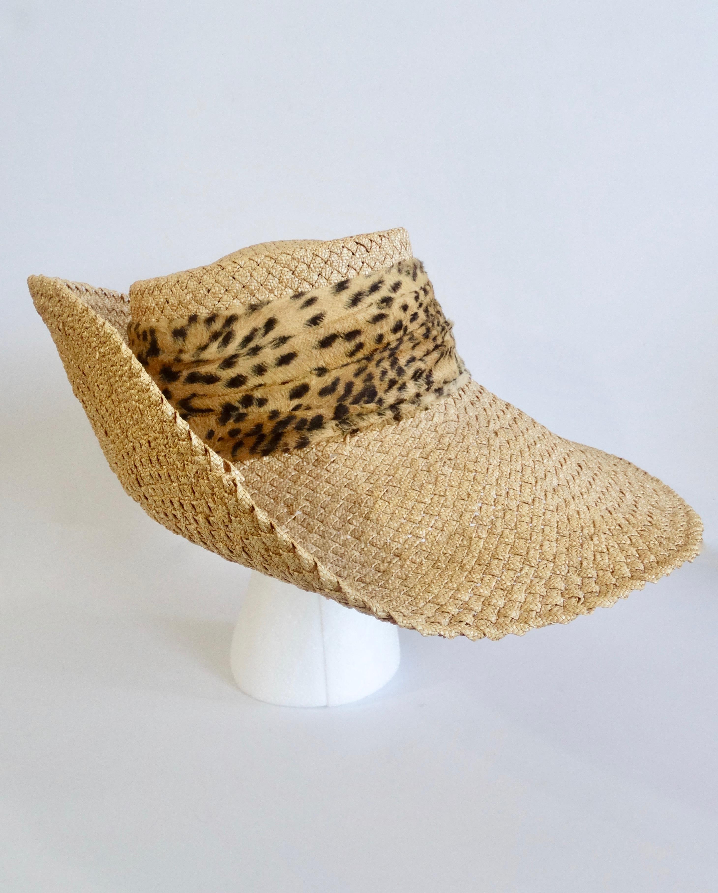 Women's or Men's Whittall & Shon 1980s Asymmetrical Wide Brim Straw Hat