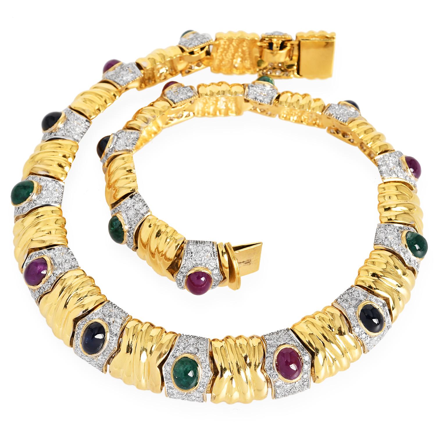 Superbe collier en or jaune 18 carats à maillons en 