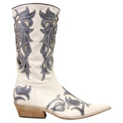 1980s William vintage white Texan boots