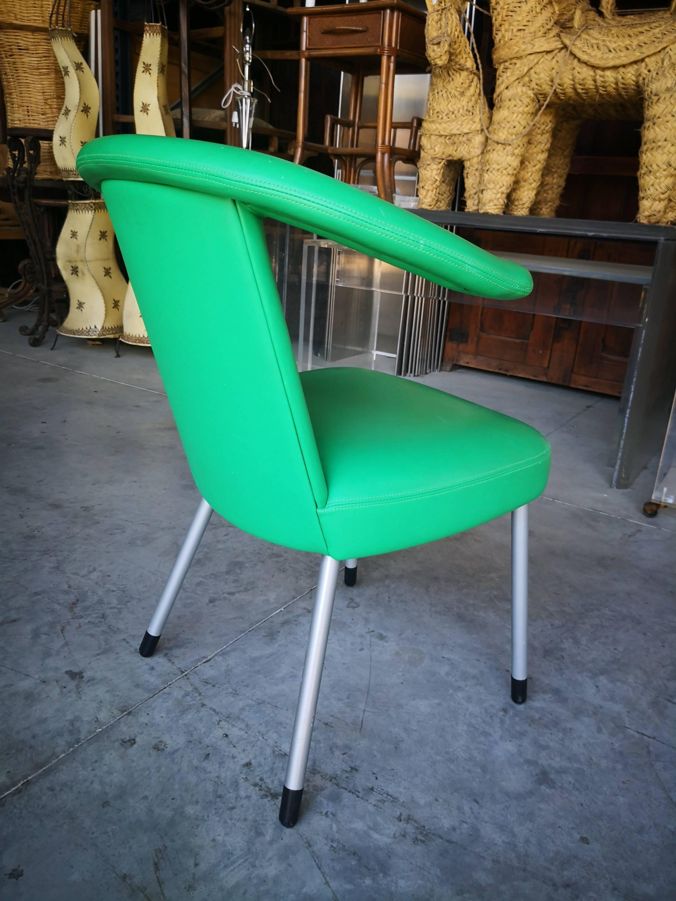 20th Century 1980s Wittman Leather Upholstered Green Chair
