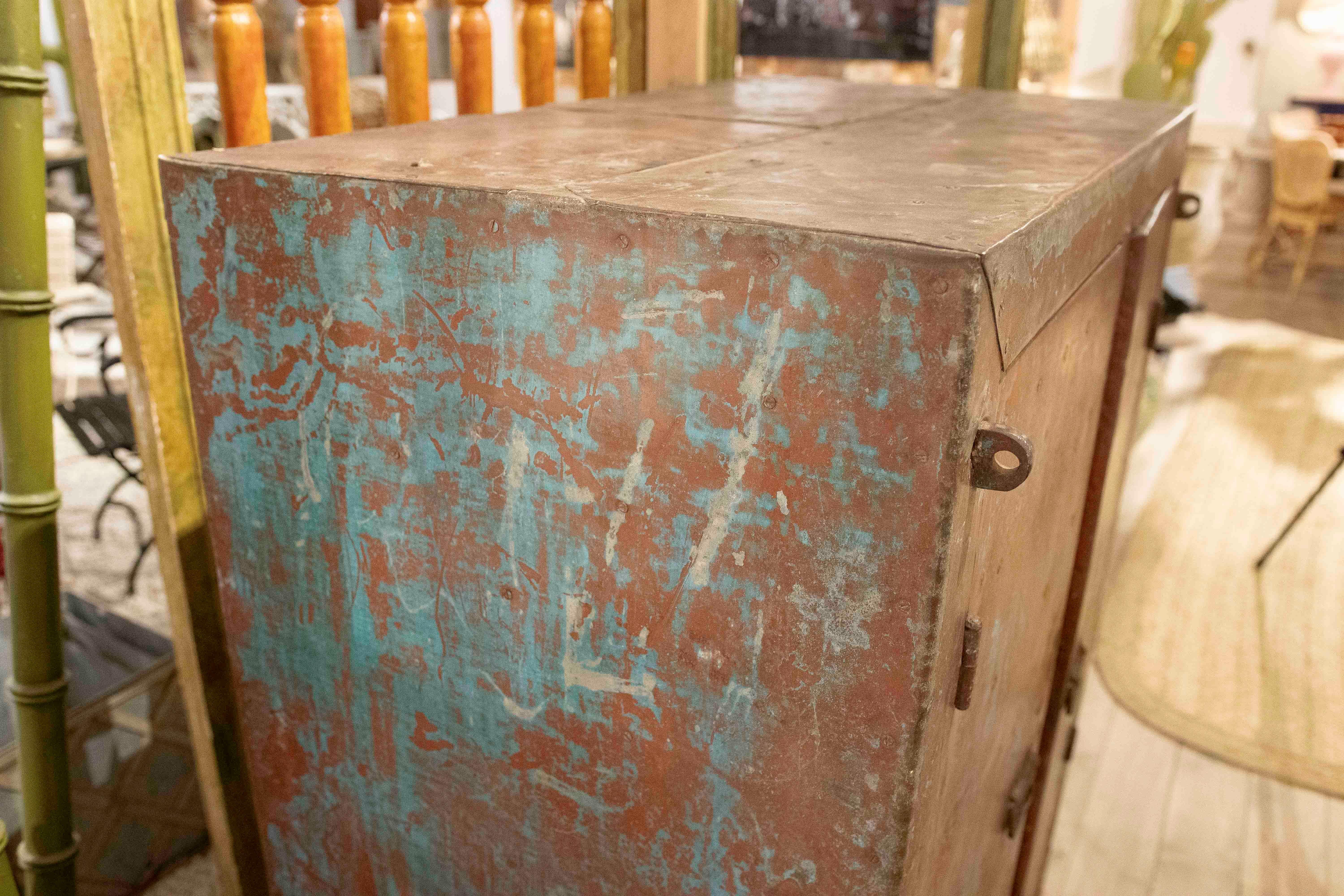 1980s Wooden Doors and Drawers Lined & Metal Deposit Box For Sale 8
