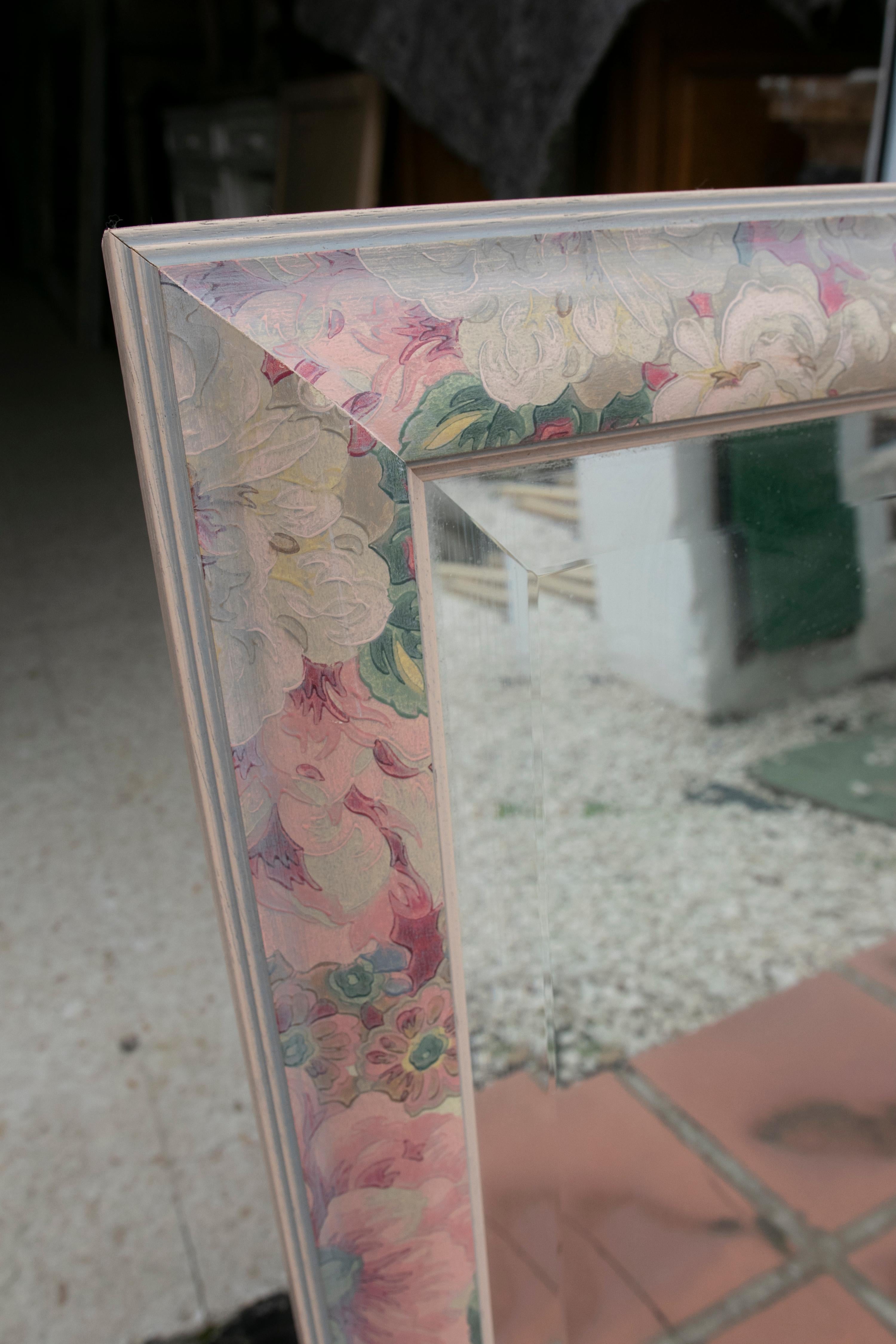 floral framed mirror